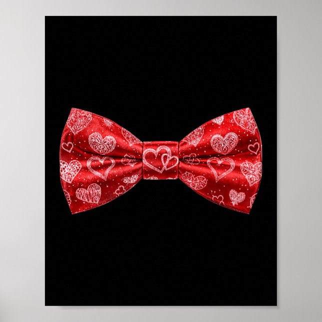 Póster Pajarita de esmoquin con corazones lindos para el  (Frente)