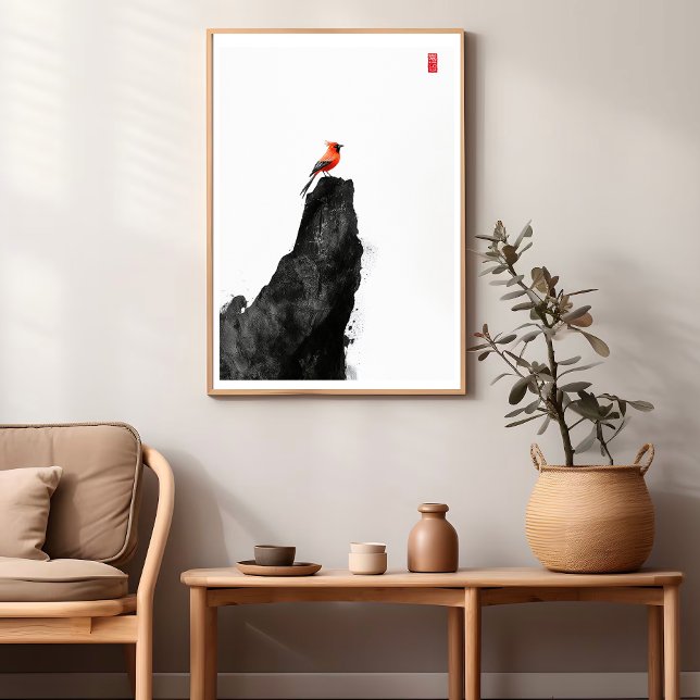 Póster Pájaro cardenal rojo - Poster de pared de lavado d (Subido por el creador)
