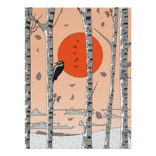 Póster Pájaro carpintero japonés