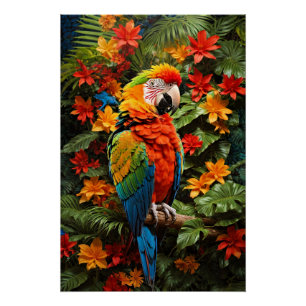 Póster Pájaro colorido de Macao