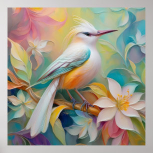 Póster Pájaro de Fantasía Rumped Dorado