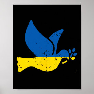 Póster Pájaro de la Paz Ucraniano - Bandera de Ucrania Az