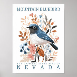 Póster Pájaro de Montaña Azul de Nevada Estados Unidos