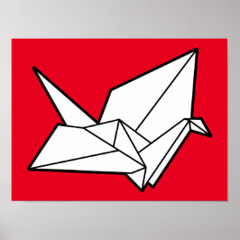 Póster Pájaro de origami 16 x 12