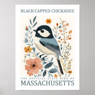 Póster Pájaro de pollo con cubierta negra de Massachusett