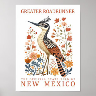 Póster Pájaro del Gran Roadrunner de Nuevo México EE.UU.