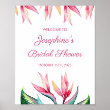 Pájaro del paraíso acuarela tropical ducha de novi