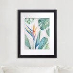 Póster Pájaro del Paraíso de Florida acuarelas<br><div class="desc">Añada un toque de paraíso a su espacio con este vibrante pájaro del paraíso de Florida acuarelas, con mi flor original pintada a mano y mi hoja de palma en ricos tonos de naranja, verde y turquesa. Este arte botánico en la pared es perfecto para crear un ambiente relajante de...</div>