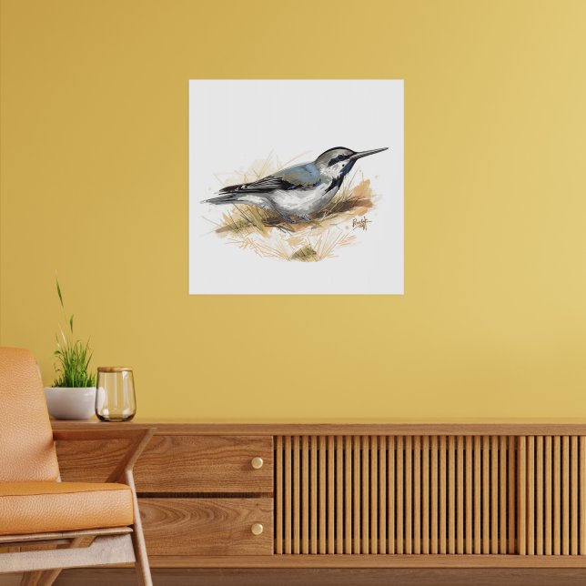 Póster pájaro en la playa (Salón 2)