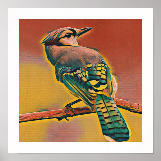 Póster Pájaro en la rama del árbol (Frente)