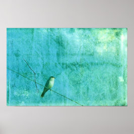 Póster Pájaro en un cable