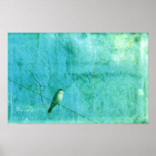 Póster Pájaro en un cable