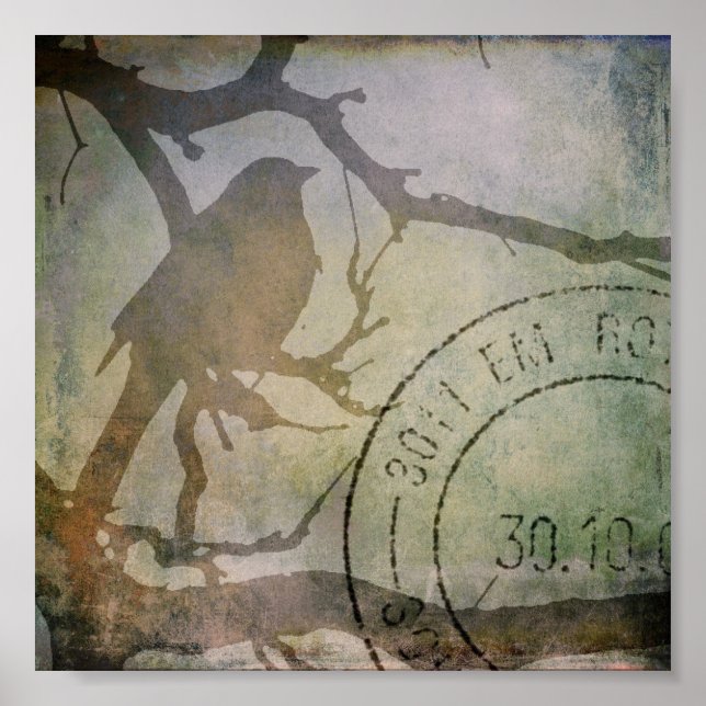 Póster Pájaro en una rama (Frente)