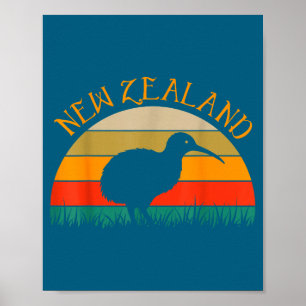 Póster Pájaro kiwi nz viaje neozelandés nueva zelanda 