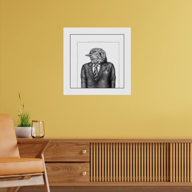 Póster Pájaro muerto en traje negro (Nieve) (Salón 2)