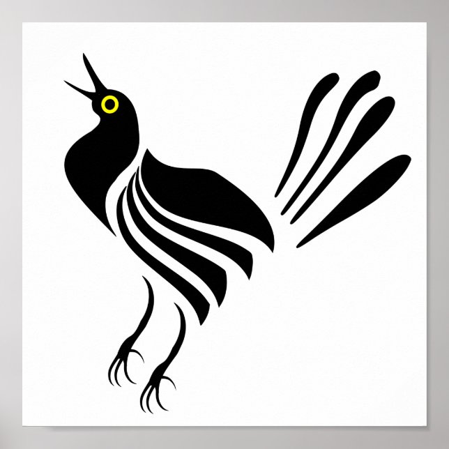 Póster Pájaro negro gracke macho (Frente)