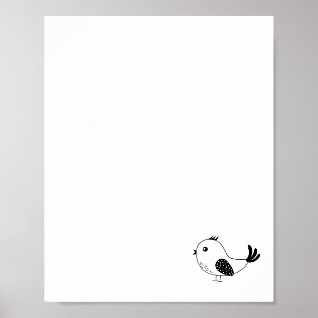 Póster Pájaro pequeño individual (Frente)