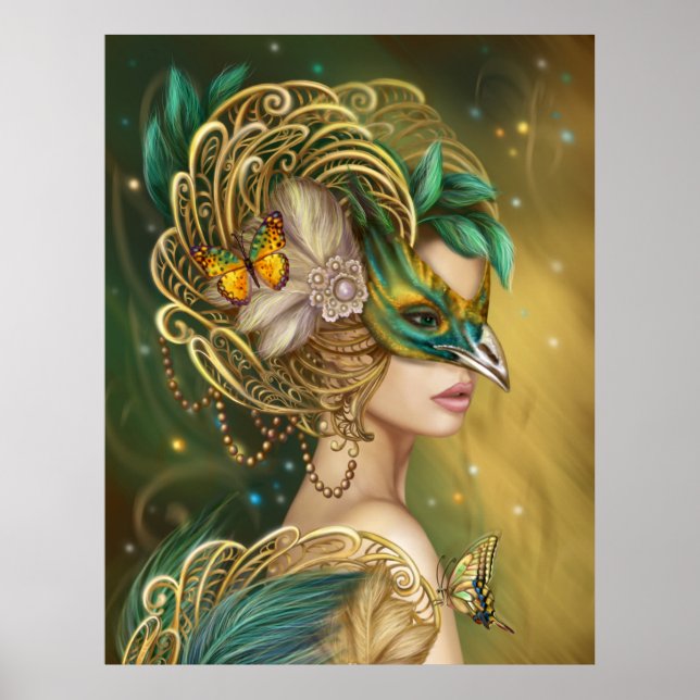 Póster Pájaro poster Fantasy Woman. (Frente)