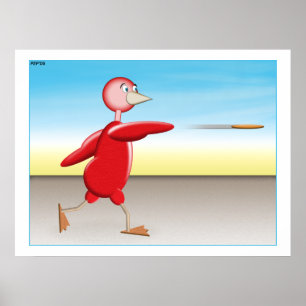 Póster Pájaro rojo