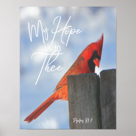 Póster Pájaro rojo con salmos Esperanza Biblia Verse