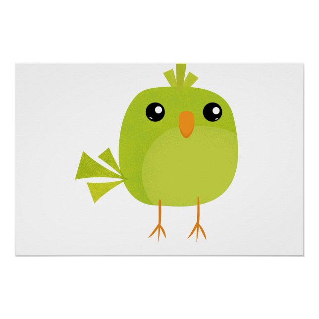 Póster Pájaro Verde Dibujos Animados   (Anverso)