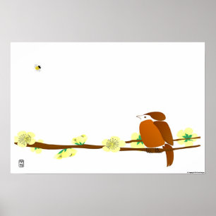Póster Pájaro y abeja