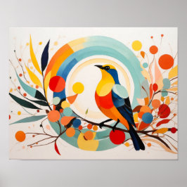 Póster Pájaros Abstratos En Una Sucursal
