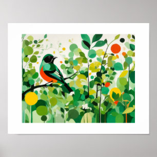 Póster Pájaros Abstratos En Una Sucursal