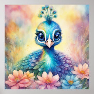 Póster Pájaros arcoiris Peacock 1