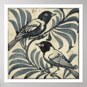 Póster Pájaros azules (p/c sobre papel)