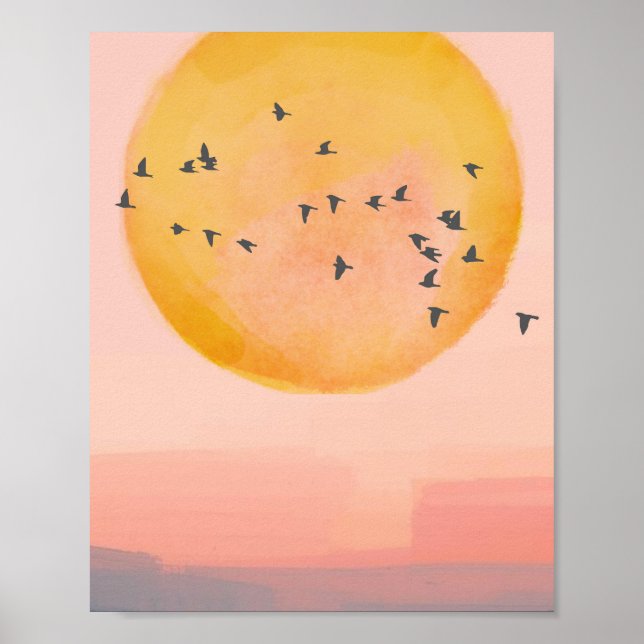 Póster Pájaros del Atardecer (Frente)