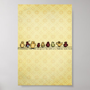 Póster Pájaros en cita de la familia del fondo del
