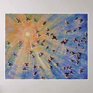Póster Pájaros en vuelo