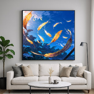 Póster Pájaros Fluttering - Dramático estilo Ilustracion