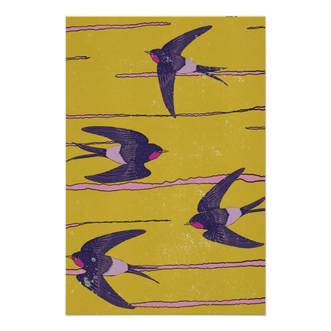 Póster Pájaros golondrinas (Anverso)