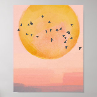 Póster Pájaros volando a casa