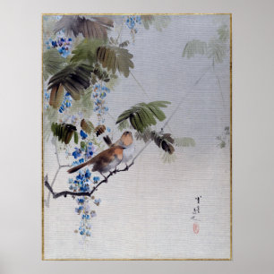 Póster Pájaros y flores de Watanabe Seitei