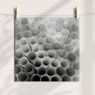 Póster Pajitas flexibles blancas y negras