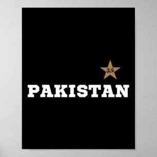 Póster Pakistán Bandera de Pakistán Estrella Críquet Homb