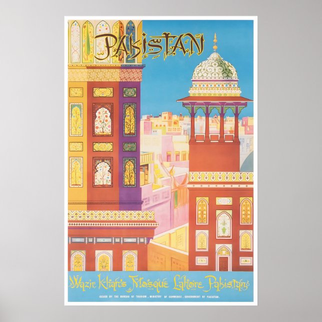 Póster Pakistan Print Lahore Travel Poster Art (XR1920)a (Frente)