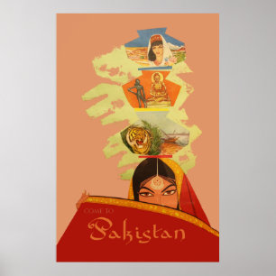 Póster Pakistan - Vintage Poster