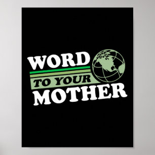 Póster Palabra a tu madre Tierra Retro Salvar el planeta 
