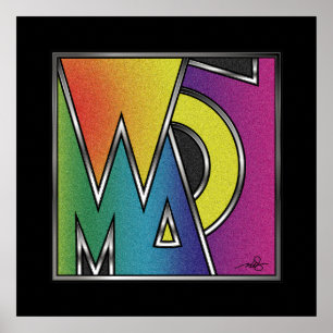 Póster Palabra abstracta de la mujer