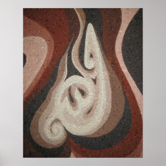 Póster Palabra árabe (Alá) Dios en un acabado de mosaico