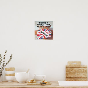 Póster Palabra británica para Mince Pies - GENIAL