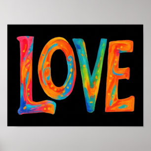 Póster Palabra de amor colorida