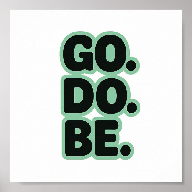 Póster Palabra, motivación, retro (Frente)