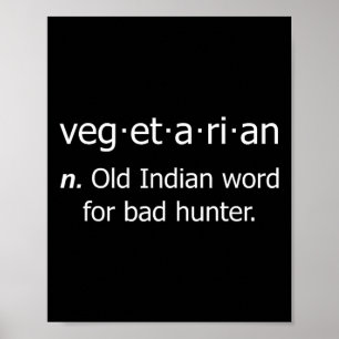 Póster Palabra Vegetaria Vieja Para Byd Hunter