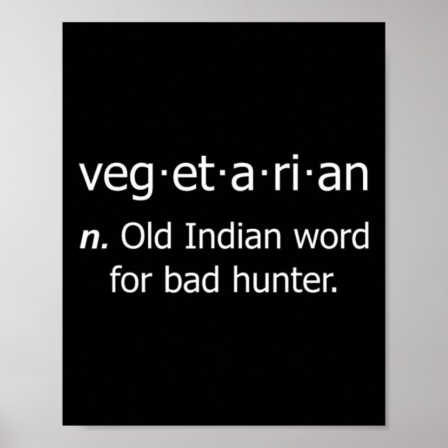 Póster Palabra Vegetaria Vieja Para Byd Hunter (Frente)