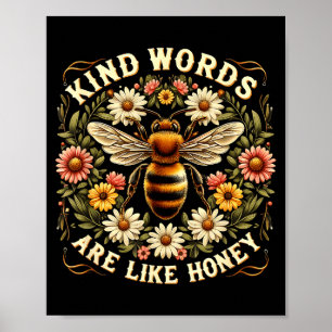 Póster Palabras amables cristianas abejas son como miel R